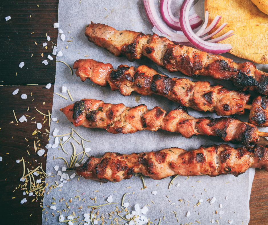 Souvlaki de Porc à la Grecque (Nouveau format)