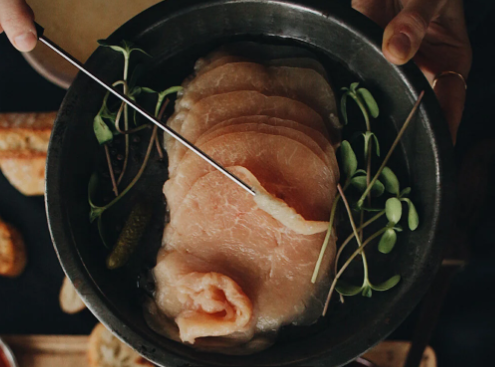 Chicken fondue meats