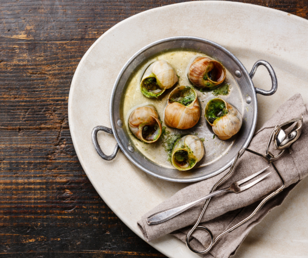 French escargots in shell